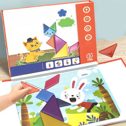 🌟Enhancing children's thinking skills-Children's Magnetic Tangram Puzzle Set-🎁The Best Gift