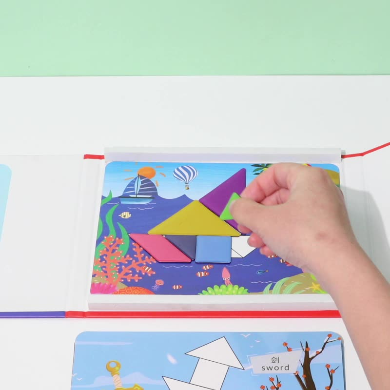 🌟Enhancing children's thinking skills-Children's Magnetic Tangram Puzzle Set-🎁The Best Gift