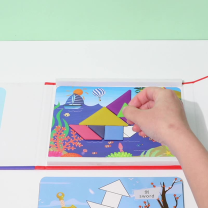 🌟Enhancing children's thinking skills-Children's Magnetic Tangram Puzzle Set-🎁The Best Gift