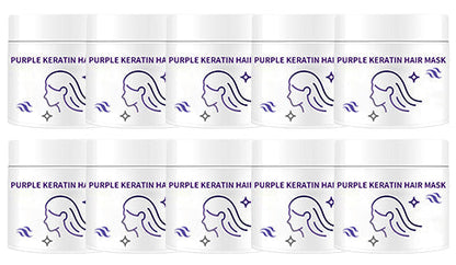 💜BUY 3 GET 2 FREE✨Purple Keratin Hair Mask - Intense Repair for Curly or Color-Treated Hair, Restores Shine & Softness in 3 Mins🌿🧴