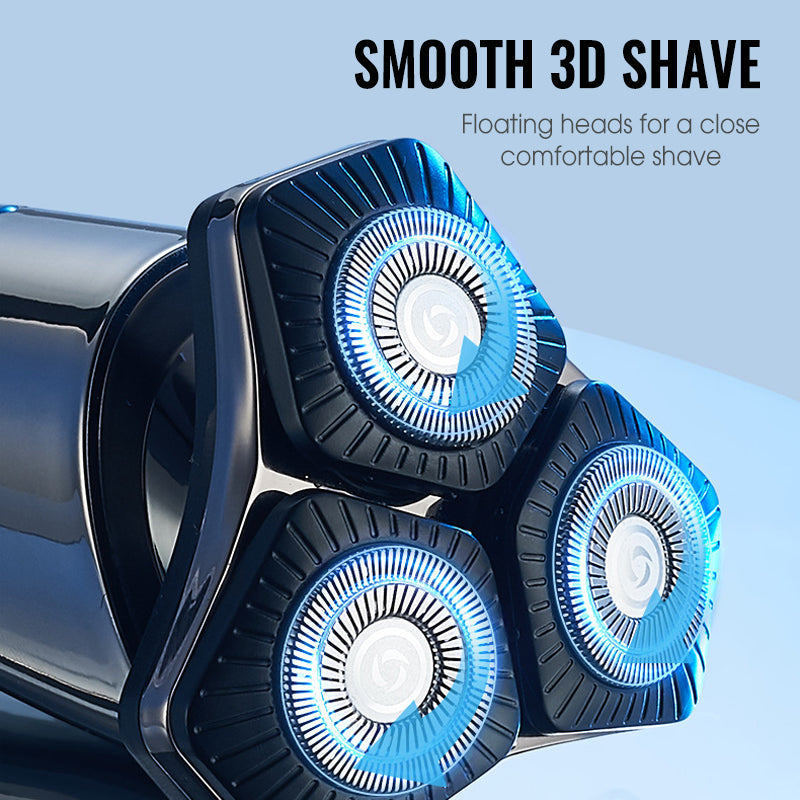 Multi Functional Electric LED Display 3-Blade Razor for Men