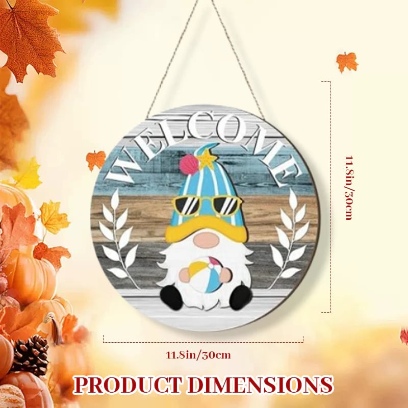 🍁Christmas sale 50% off 🌟Best Decorations🎄Interchangeable Wooden Gnome Welcome Sign🎈