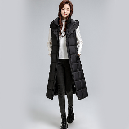 Women's Sleeveless Hooded Quilted Waistcoat