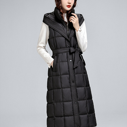 Women's Sleeveless Hooded Quilted Waistcoat