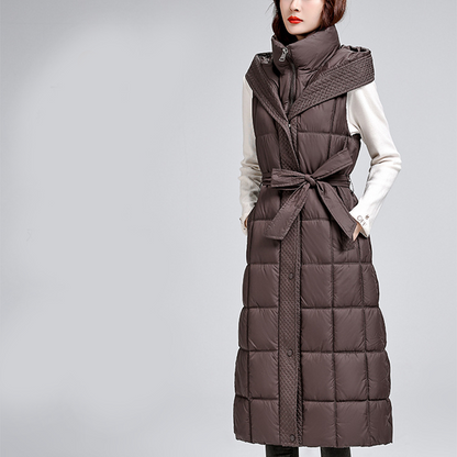 Women's Sleeveless Hooded Quilted Waistcoat