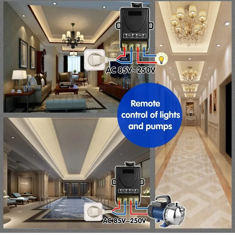 Wireless remote control switch and receiver kit, no wiring required