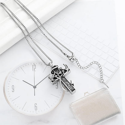 Antler Cross Urn Pendant Necklace