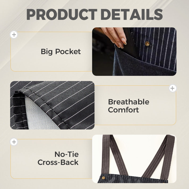 👨‍🍳 LIMITED-TIME 50% OFF! 💥 Cross-Back Waterproof Apron with Detachable Hand Towel – Oil-Proof, Breathable, No Ties ✨