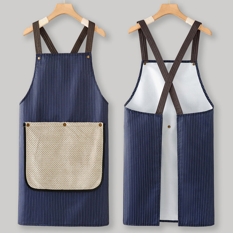 👨‍🍳 LIMITED-TIME 50% OFF! 💥 Cross-Back Waterproof Apron with Detachable Hand Towel – Oil-Proof, Breathable, No Ties ✨