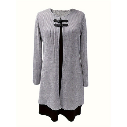 💃New Arrival🌸Women's Faux Two-Piece A-Line Knee-Length Dress