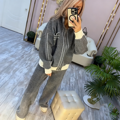 Women’s Stylish Jacket & Pants 2-Piece Set