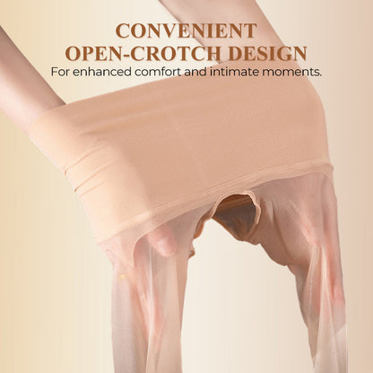 ✨ BUY 1 GET 1 FREE! ✨ High-Waist Glossy Tights – Open-Crotch, Ultra-Thin, Luminous ✨