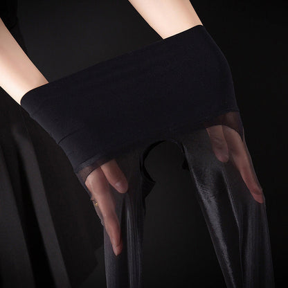 ✨ BUY 1 GET 1 FREE! ✨ High-Waist Glossy Tights – Open-Crotch, Ultra-Thin, Luminous ✨