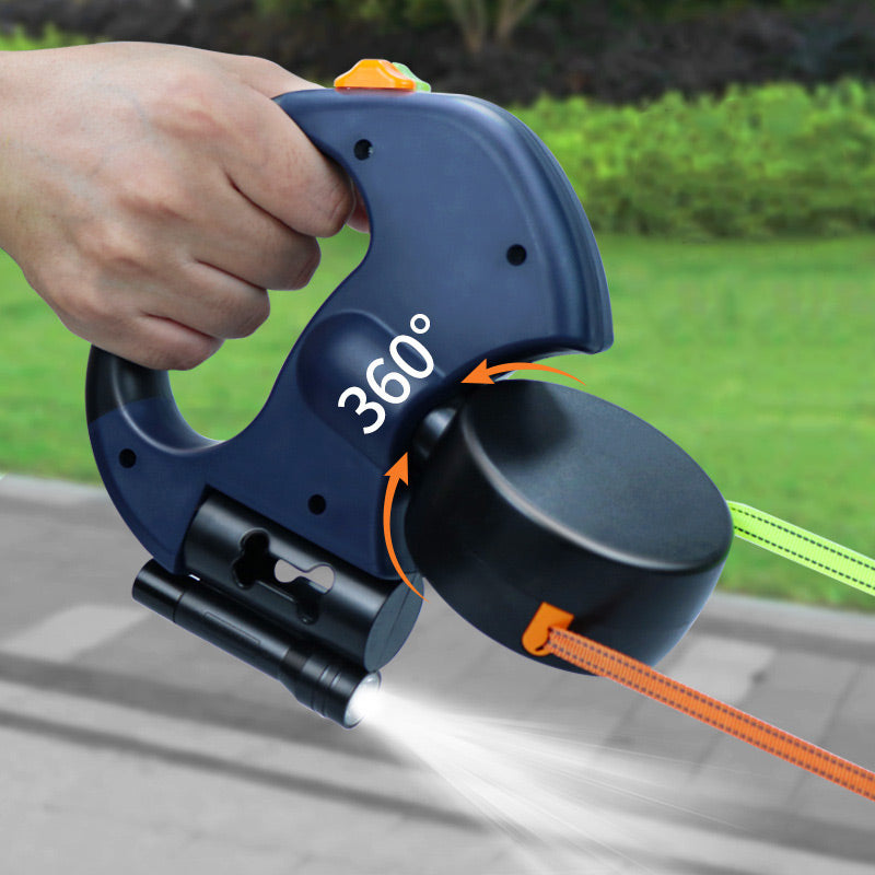 🐶 50% OFF NOW!🔦 Two-in-One Multifunctional Dog Walker – Retractable, LED Light & Poop Bag Dispenser – Hands-Free Leash 🛍️