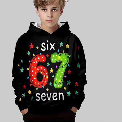 Kids' "67" Graphic Christmas Pullover Hoodies