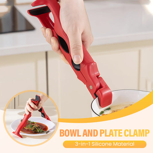 🍽️ 3-in-1 Silicone Bowl & Plate Clamp | LAST DAY 65% OFF!! | Non-Slip Grip for Food Storage & Transport | Final Chance Kitchen Helper Gift 🎅✨