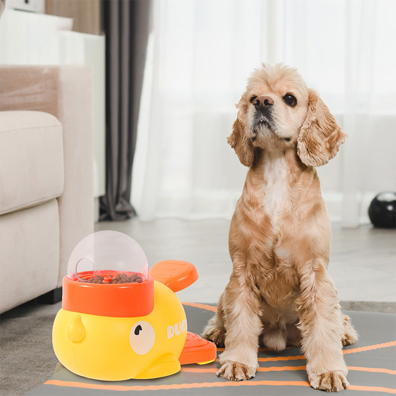 🐾 LIMITED-TIME 50% OFF! ✨ 2-in-1 Interactive Pets Puzzle Toy & Feeder – Duck Design, Treat Dispenser, Non-Slip Base 🦆