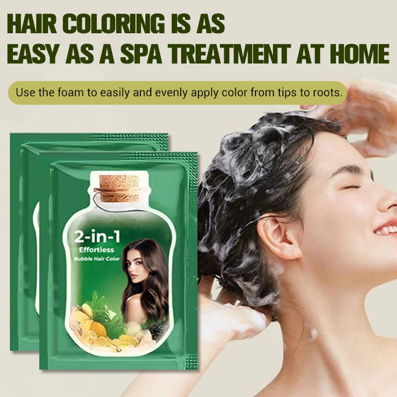 💆‍♀️ 50% OFF NOW! ✨ 2-in-1 Bubble Hair Color Kit – Root Touch-Up, Full Coverage & Salon Quality at Home 🎨