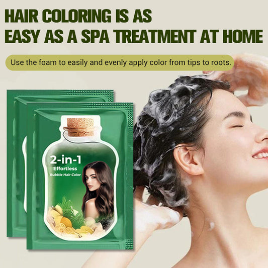 💆‍♀️ 50% OFF NOW! ✨ 2-in-1 Bubble Hair Color Kit – Root Touch-Up, Full Coverage & Salon Quality at Home 🎨