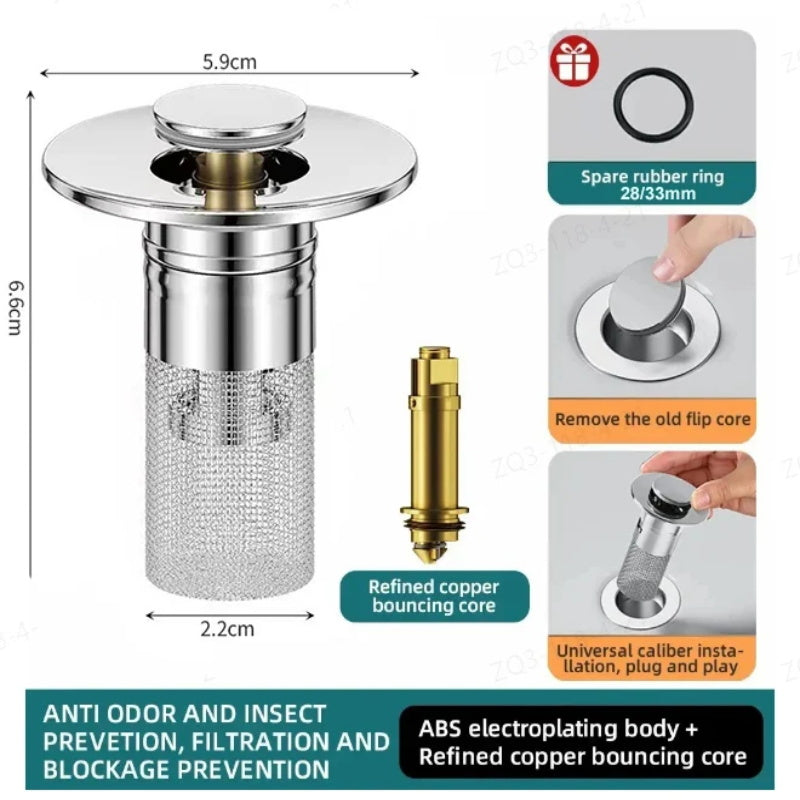 🔥Stainless Steel Floor Drain Filter – Stop Hair Clogs Before They Start