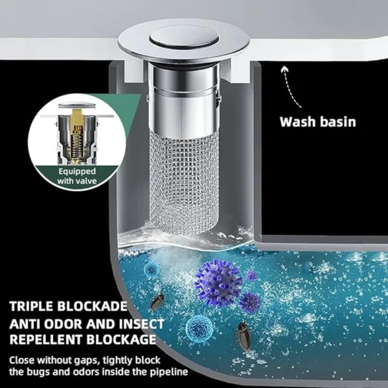 🔥Stainless Steel Floor Drain Filter – Stop Hair Clogs Before They Start