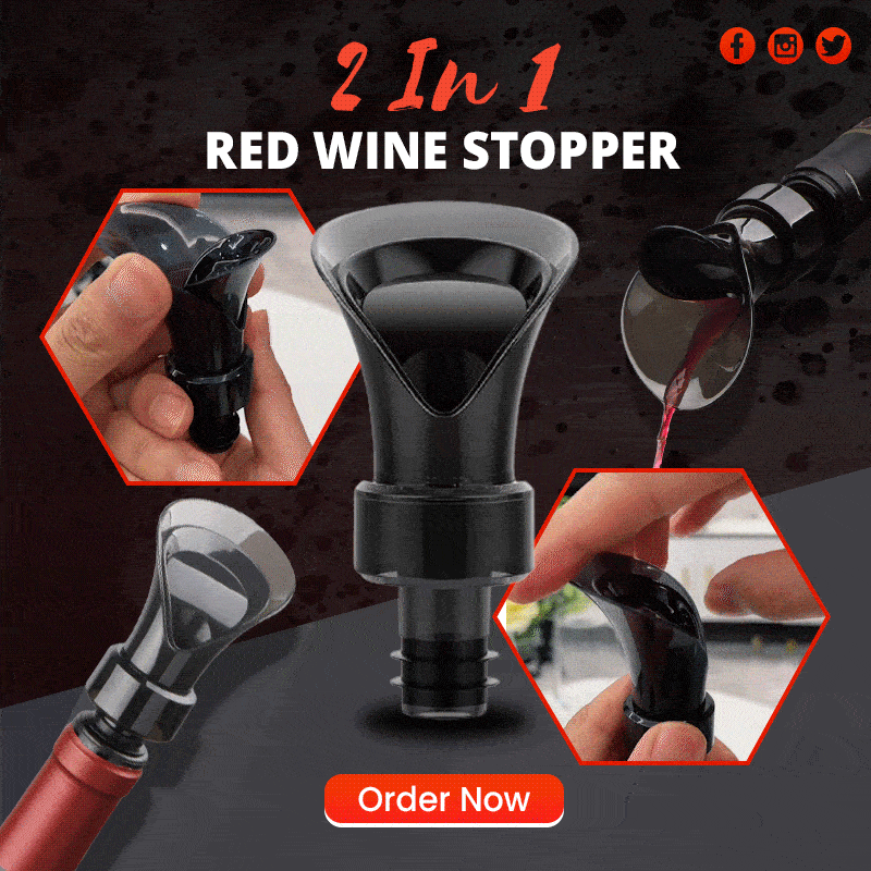 📢📢50%  OFF !! ⏰2 In 1 Red Wine Stopper