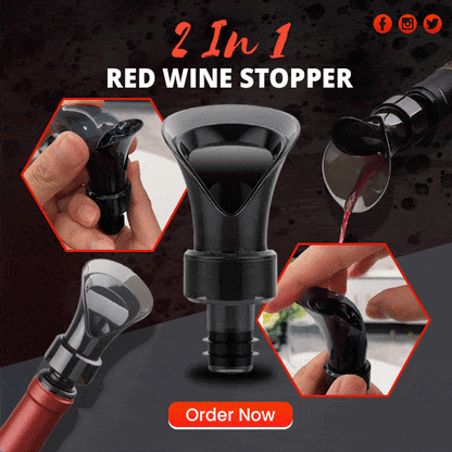 📢📢50%  OFF !! ⏰2 In 1 Red Wine Stopper