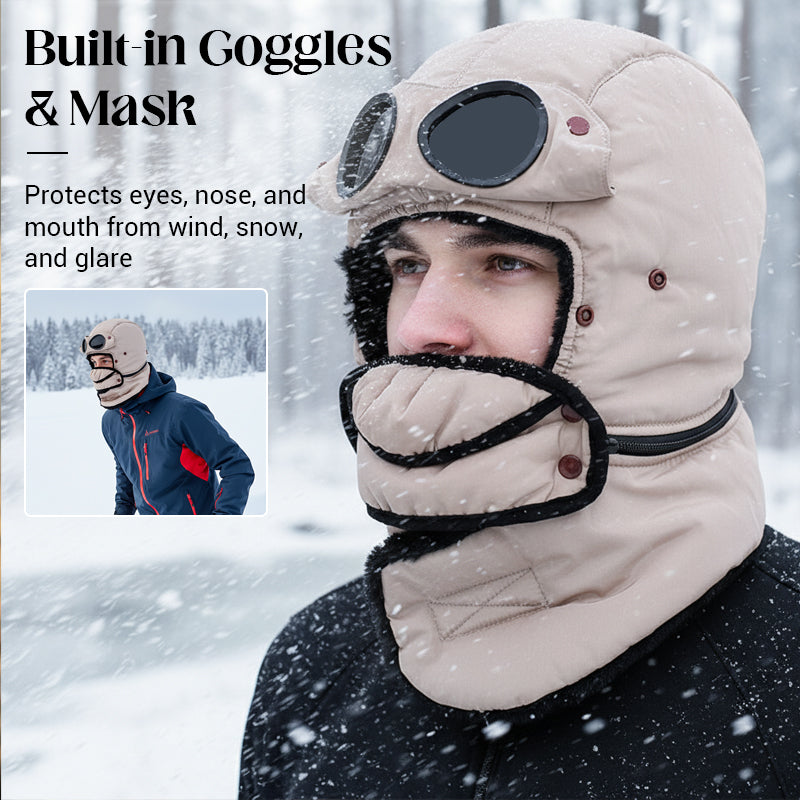 🔥Unisex Winter Thermal Hat with Glasses