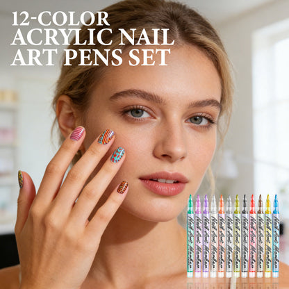🎨 50% OFF NOW! 💅 12-Color Acrylic Nail Art Pens – Vibrant Pigments, Fine Tips & Easy DIY Designs ✨🖌️