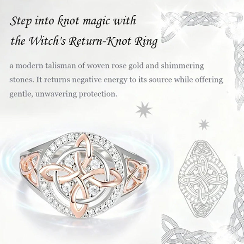 📢📢67 %  OFF !! ⏰Elegant 2-Tone Celtic Knot Zircon Ring