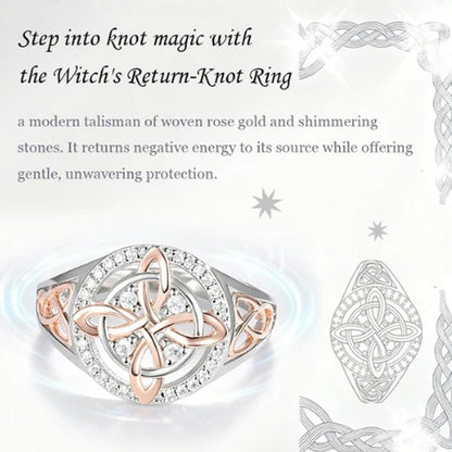 📢📢67 %  OFF !! ⏰Elegant 2-Tone Celtic Knot Zircon Ring