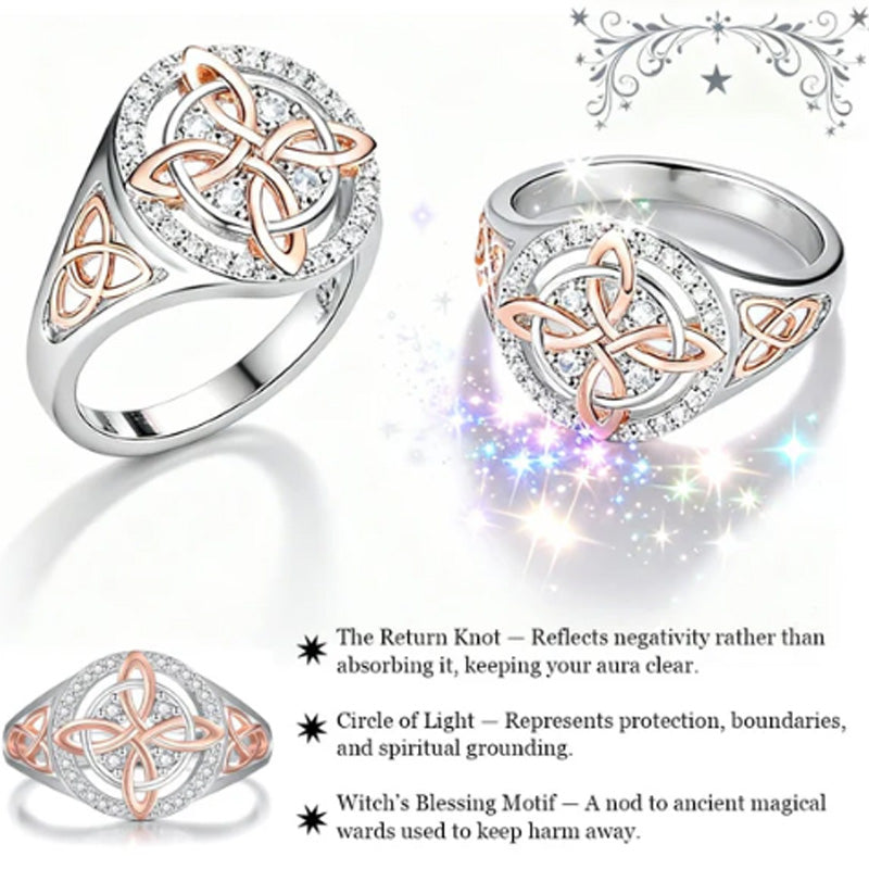 📢📢67 %  OFF !! ⏰Elegant 2-Tone Celtic Knot Zircon Ring