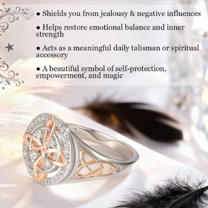 📢📢67 %  OFF !! ⏰Elegant 2-Tone Celtic Knot Zircon Ring