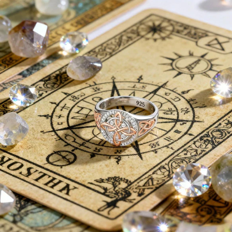 📢📢67 %  OFF !! ⏰Elegant 2-Tone Celtic Knot Zircon Ring