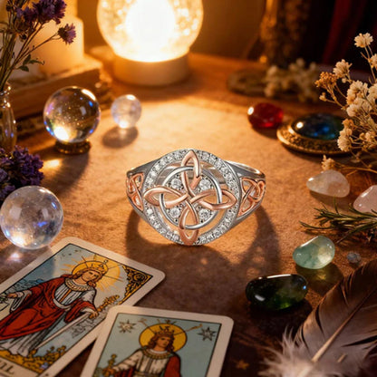 📢📢67 %  OFF !! ⏰Elegant 2-Tone Celtic Knot Zircon Ring