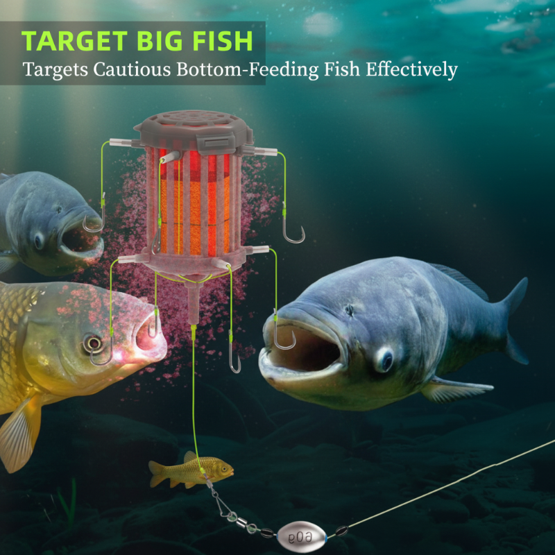 🎣 Reverse Bottom Bait Cage Hook Rig – Elevate Your Bait, Outsmart the Big Fish! 🐟✨