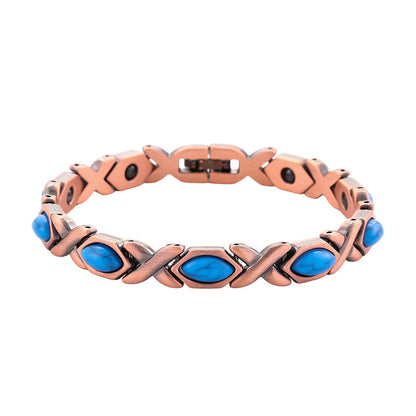 Antique Copper Finish Magnetic Stone Bracelet