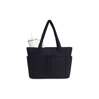 🎒 Natural Puffer Tote Bag – Nylon/Waterproof Lining – 20 L & Elastic Pocket for a 40 oz Water Bottle – Perfect for Work, the Gym, and Travel 🏋️