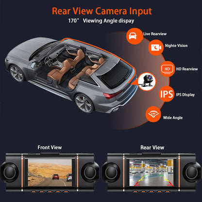 🏆65% Off🔥🚗4-Channel HD Dashcam with Front Interior Rear Recording