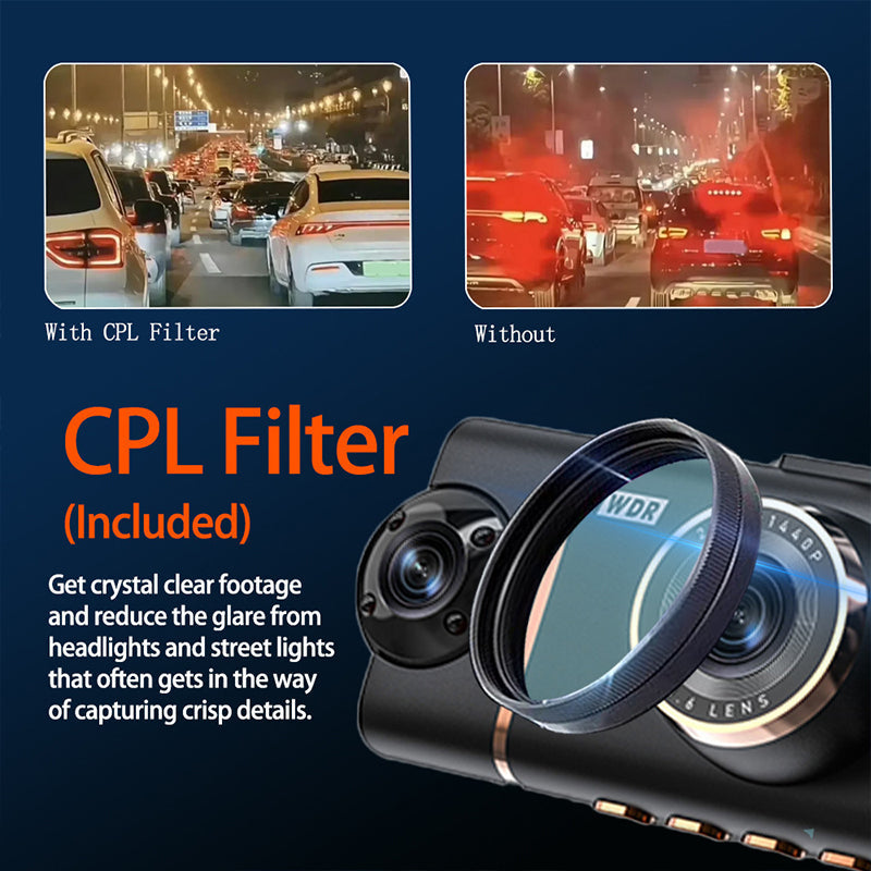 🏆65% Off🔥🚗4-Channel HD Dashcam with Front Interior Rear Recording