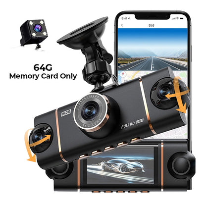 🏆65% Off🔥🚗4-Channel HD Dashcam with Front Interior Rear Recording