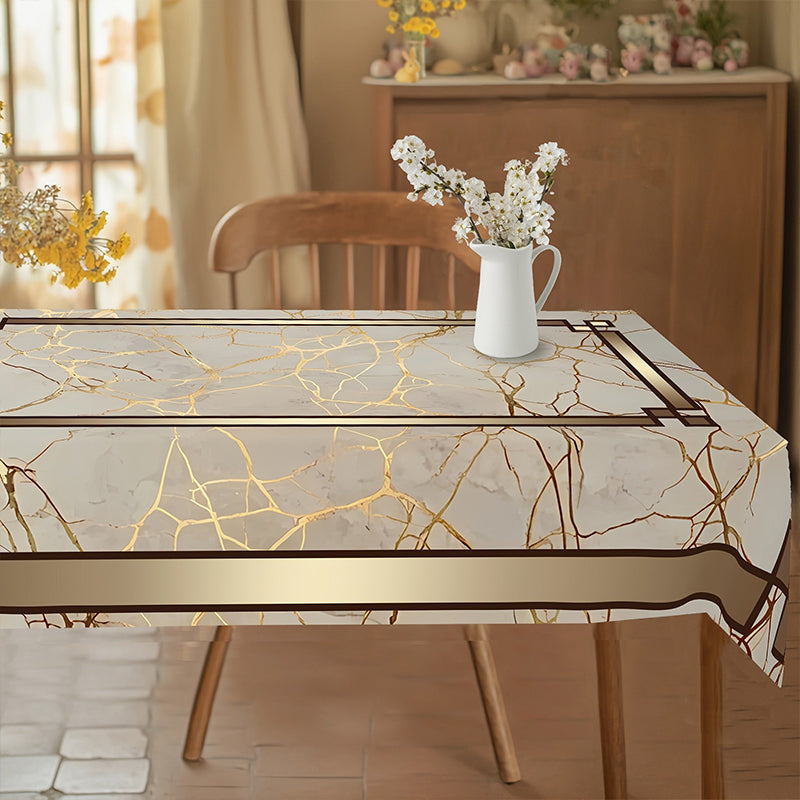 ⏳Time-Limited Special! ⏰ Waterproof Marble-Print Tablecloth – Elegant, Spill-Resistant & Easy-Clean for Indoor/Outdoor Dining! 🍽️✨