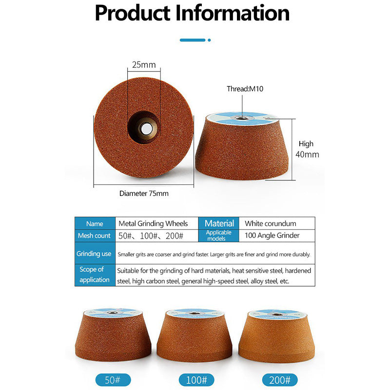 📢📢50%  OFF !! ⏰Ultra-Durable White Corundum Metal Grinding Wheel - Powerful Rust Removal and Smooth Grinding