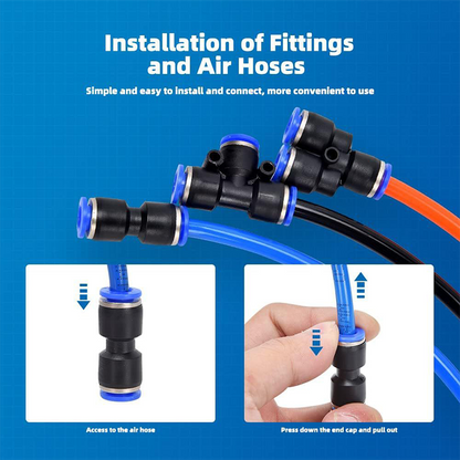 1/4 Inch Pneumatic Push-to-Connect Air Hose Fittings Kit ⚡🔧