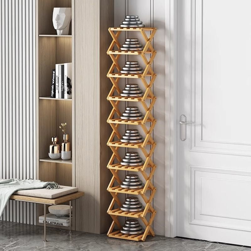 👞 50% OFF! ✨ Foldable Bamboo Shoe Rack – Heavy-Duty Free-Standing Organizer – 100% Natural Alpine Bamboo, Tool-Free 5-Second Scissor Fold Setup, Sturdy High-Load X-Structure & Ultra-Compact Flat Storage – 2-10 Tiers 2 Colors 🌿