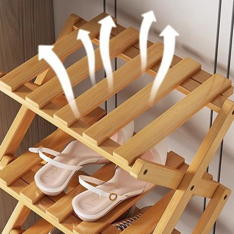 👞 50% OFF! ✨ Foldable Bamboo Shoe Rack – Heavy-Duty Free-Standing Organizer – 100% Natural Alpine Bamboo, Tool-Free 5-Second Scissor Fold Setup, Sturdy High-Load X-Structure & Ultra-Compact Flat Storage – 2-10 Tiers 2 Colors 🌿