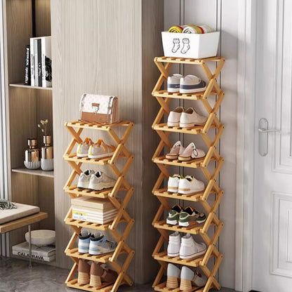 👞 50% OFF! ✨ Foldable Bamboo Shoe Rack – Heavy-Duty Free-Standing Organizer – 100% Natural Alpine Bamboo, Tool-Free 5-Second Scissor Fold Setup, Sturdy High-Load X-Structure & Ultra-Compact Flat Storage – 2-10 Tiers 2 Colors 🌿