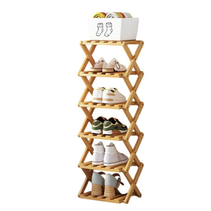 👞 50% OFF! ✨ Foldable Bamboo Shoe Rack – Heavy-Duty Free-Standing Organizer – 100% Natural Alpine Bamboo, Tool-Free 5-Second Scissor Fold Setup, Sturdy High-Load X-Structure & Ultra-Compact Flat Storage – 2-10 Tiers 2 Colors 🌿