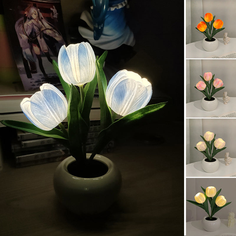 🔥LED Tulip Night Light Flower Table Lamp🌷✨