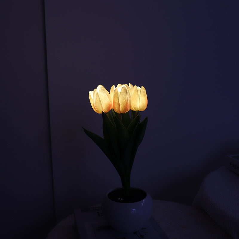 🔥LED Tulip Night Light Flower Table Lamp🌷✨